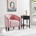 thumbnail image 4 of Alden Design Upholstered Barrel Accent Chair for Livingroom, Pink Velvet, 4 of 10