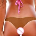 thumbnail image 5 of Prolriy String Bikini Strings pour Femmes Maillot de Bain Bikini String Trunks Bas Femmes Tankinis Ensemble sous-Vêtements Femmes Marron m, 5 of 5