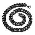 thumbnail image 5 of EOEMY 8-19mm Polished Black Plated Stainless Steel Cuban Curb Chain Necklace Bracelet-Black-15mm-20Inch Or 50Cm, 5 of 5