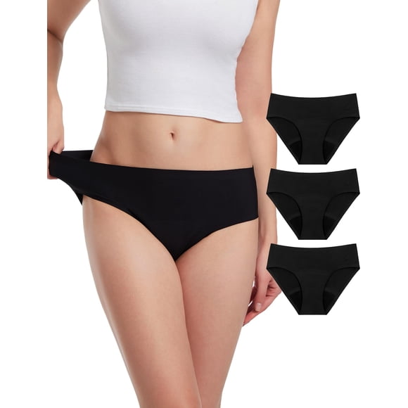Ropa interior de época ECO PERIOD Heavy Flow para mujer, color negro, paquete de 3