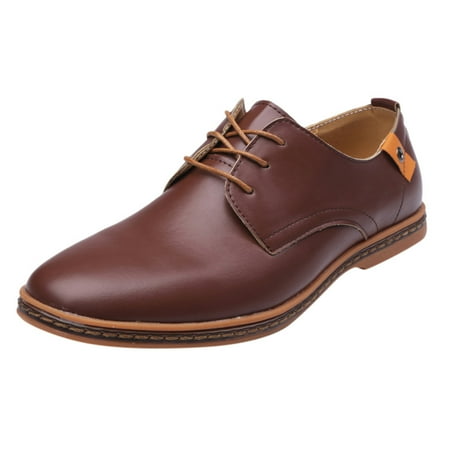 Kayannuo Mens Dress Shoe Back to School Prom Mens Shoes Men s Fashion Casual Solid Lace Up Leather Wedding Shoes Male Business Shoes