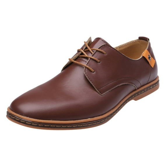 Kayannuo Mens Dress Shoe Back to School Prom Mens Shoes Men's Fashion Casual Solid Lace Up Leather Wedding Shoes Male Business Shoes