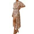 thumbnail image 4 of sweethay Vestido dividido de media manga con estampado Floral bohemio, vestido largo cómodo para playa, vacaciones, baile, Club, viaje, ropa de Vestidos XL, 4 of 6