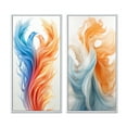 thumbnail image 2 of Designart "Liquid Purity Ink Wave Abstract Birds in Red and Blue" Abstract Liquid Ink Framed Wall Art Set Of 2 - Modern Blue Framed Canvas Set For Living Room Decor, 2 of 6