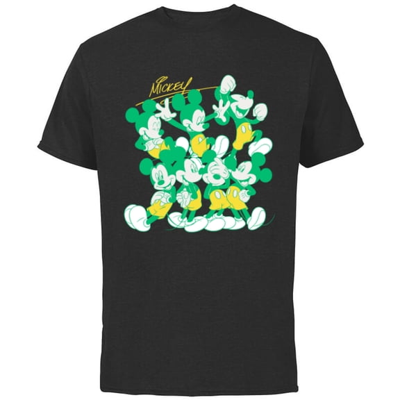 Disney Mickey Mouse Retro Classic Poses - Short Sleeve Cotton T-Shirt for Adults - Customized-Black
