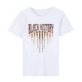 thumbnail image 5 of ibuvkizy Black History Month Shirts for Women Short Sleeve Tops,Women's Round Collar Print T-shirt Stylish and Comfortable Women's Blouse,White,XXL, 5 of 6