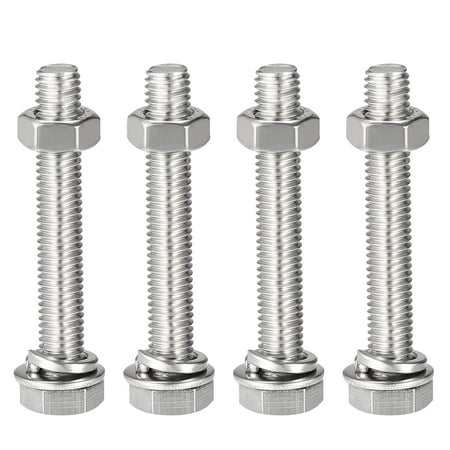

Uxcell M8 x 50mm 304 Stainless Steel Hex Head Screws Bolts Nuts Flat & Lock Washers Kits 4 Sets