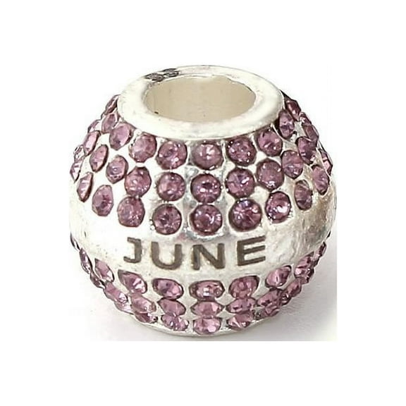 Sexy Sparkles Birthstone Charms June Birthday Birthstone With Month Engraved on Charms for Snake Chain Charm Bracelet