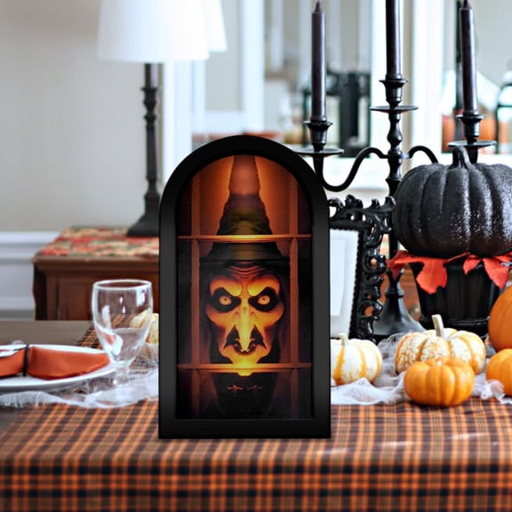 Espejo decorativo,Espejo de bruja novedoso para decoración de mesa de Halloween,Decoración de Halloween para el interior del hogar o el dormitorio.,Espejo espeluznante Espejo decorativo