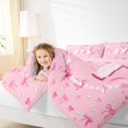 thumbnail image 4 of Homewish Pink Monogrammed M Queen Comforter Set, Kawaii Princess Bow-tie Bedding Sets, Teens Kids Girls Women Reversible Bedding Comforter Set, Ultra Soft Bedroom Decor, 3-Piece, 4 of 8
