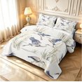 thumbnail image 3 of Erosebridal Coastal Heron Animals Twin Quilt Set,Rustic Wildlife Twin Coverlet Set,White Blue,2 Pieces,1 Bedspread and 1 Pillowcase, 3 of 7