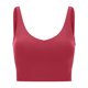 thumbnail image 1 of Ropa interior deportiva para mujer con almohadillas cruzadas en la espalda, camiseta de entrenamiento para mujer de sujeción media, color piel, burdeos y rojo, 1 of 6