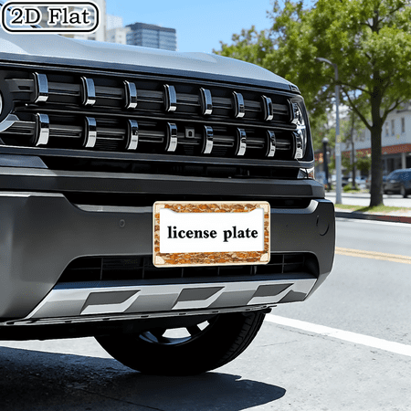 Chinese-Style Dried Fish License Plate Frame - US Car Plate Holder with Screws, 12x6 Inch Asian-Inspired License Plate Cover, Golden/Brown/Beige Fish