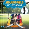 thumbnail image 5 of SereneLife 67" Giant Platform Tree Swing with Hang Kit, Outdoor Swing Set for Kids and Adults with 700 lbs Weight Capacity, Cushion Padded Metal Frame, Heavy-Duty Swing Ropes, Rainbow, 5 of 7