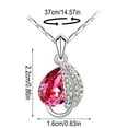 thumbnail image 2 of Leaf Shaped Diamond Necklace for Women - Cubic Zirconia Crystal Pendant Jewelry Gift for Wife/Girlfriend (Gold/Silver, 18"+2" Extender), 2 of 5