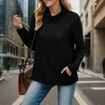 thumbnail image 4 of biudgviw Women's Sweatshirts for Cold Winter Casual Ribbed Knit Cowl Neck Tops Long Sleeve Pullover Sweaters with Pockets, 4 of 7