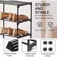 thumbnail image 3 of SXRZY 5-Tier Narrow Shoe Rack with Wheels, Rolling Storage Shelf for Room, Garage, Black, 3 of 8