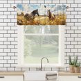 thumbnail image 3 of Horse Rod Pocket Thermal Insulated Curtain Valance Sunflower Yellow Floral Farm Animals Window Valance for Bedroom Bathroom Living Room Dining Room 54 by 18 in, 1 Panel, 3 of 6