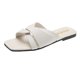 thumbnail image 1 of Amzcrzy Zapatos de mujer,Zapatos de mujer,Zapatillas de mujer, Sandalias cuadradas de tacón plano para mujer, zapatillas de una sola línea, zapatos transpirables Sandalias Mujer Zapatillas De Casa, 1 of 5