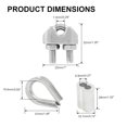 thumbnail image 2 of Qucyy 18Pcs M6 (1/4") Wire Rope Accessory Set, M6 Stainless Steel Wire Rope Cable Clip Clamp Stainless Steel Thimble Aluminum Crimping Loop Sleeve for 1/4 Inch Wire Rope Cable, 2 of 5