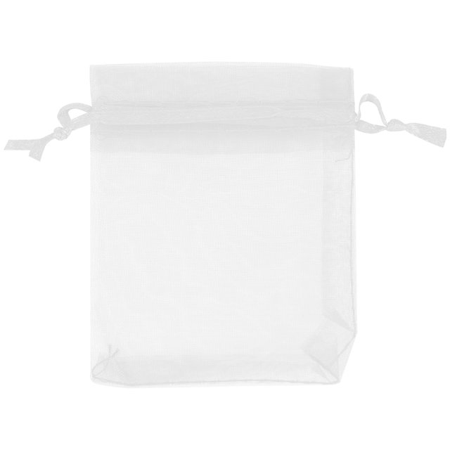 Bolsas transparentes de organza de primera calidad para decoración de recuerdo de fiesta de boda, regalo, 9x12cm (blanco)