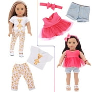 K.T. Fancy 10 Sets American 18 Inch Doll Clothes and Accessories Include Doll Clothing Dress Swimsuits Fit for 18 inch Dolls (No Doll) Christmas Gift