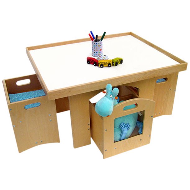 A+ ChildSupply Toddler Play Table W.Storage & 2 Chairs