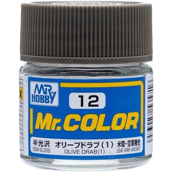 GSI Creos MR. Hobby Mr Color C12 Semi-Gloss Olive Drab 10mL Paint