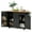 Black, variant on Noelse Kitchen Island with Storage, Island Table for Kitchen with Drop Leaf, 5 Wheels, Interal Storage Rack, a Drawer, Spicy Rack and Towel Bar, White