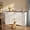 Retro, variant on Modern Farmhouse Sideboard Buffet Cabinet with Storage - 55.1" Wood Coffee Bar & Black Handles for Dining Room, Kitchen & Entryway, White with Rustic Brown Top