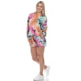 thumbnail image 2 of White Mark Women's Tie Dye Loungewear Top & Shorts Set, 2 of 6