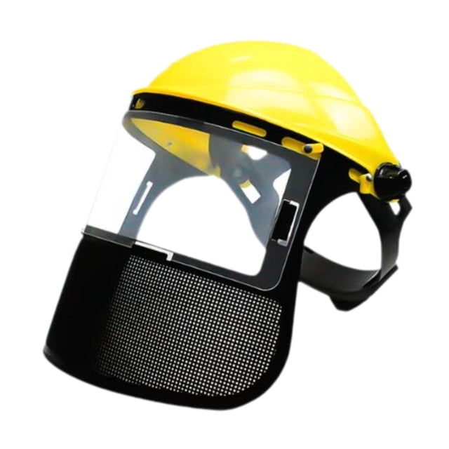 Máscara antisalpicaduras de protección facial, equipo protector facial profesional para cortar tareas de paisajismo, corte de cepillo de registro Amarillo