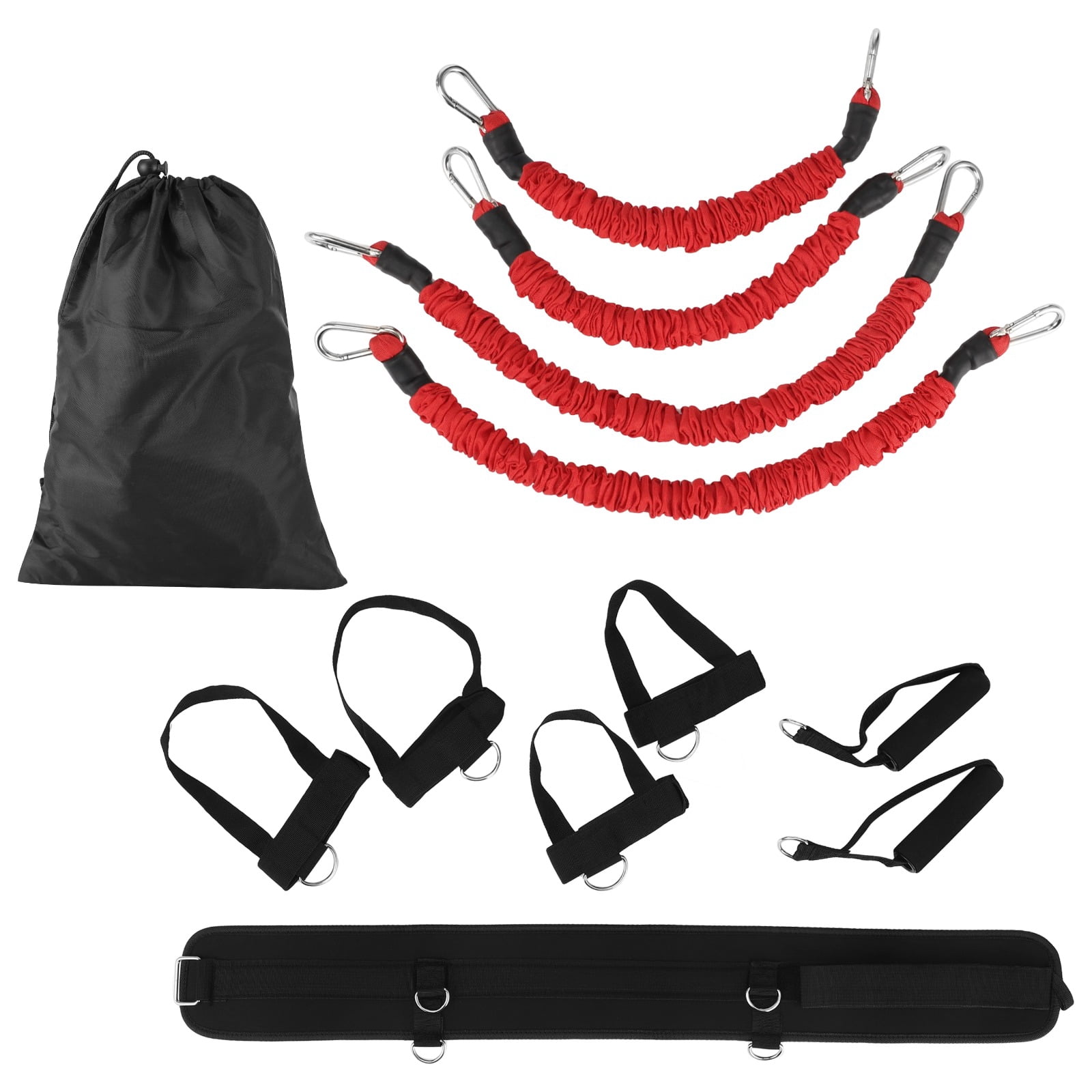 12 PCS Boxing Resistance Bands Set, 15 Lbs Resistance Exercise Bands with Adjustable Wrist Ankle Cuffs Waistbelt, Portable MMA Martial Arts Training Kit for Explosive Power Speed Agility