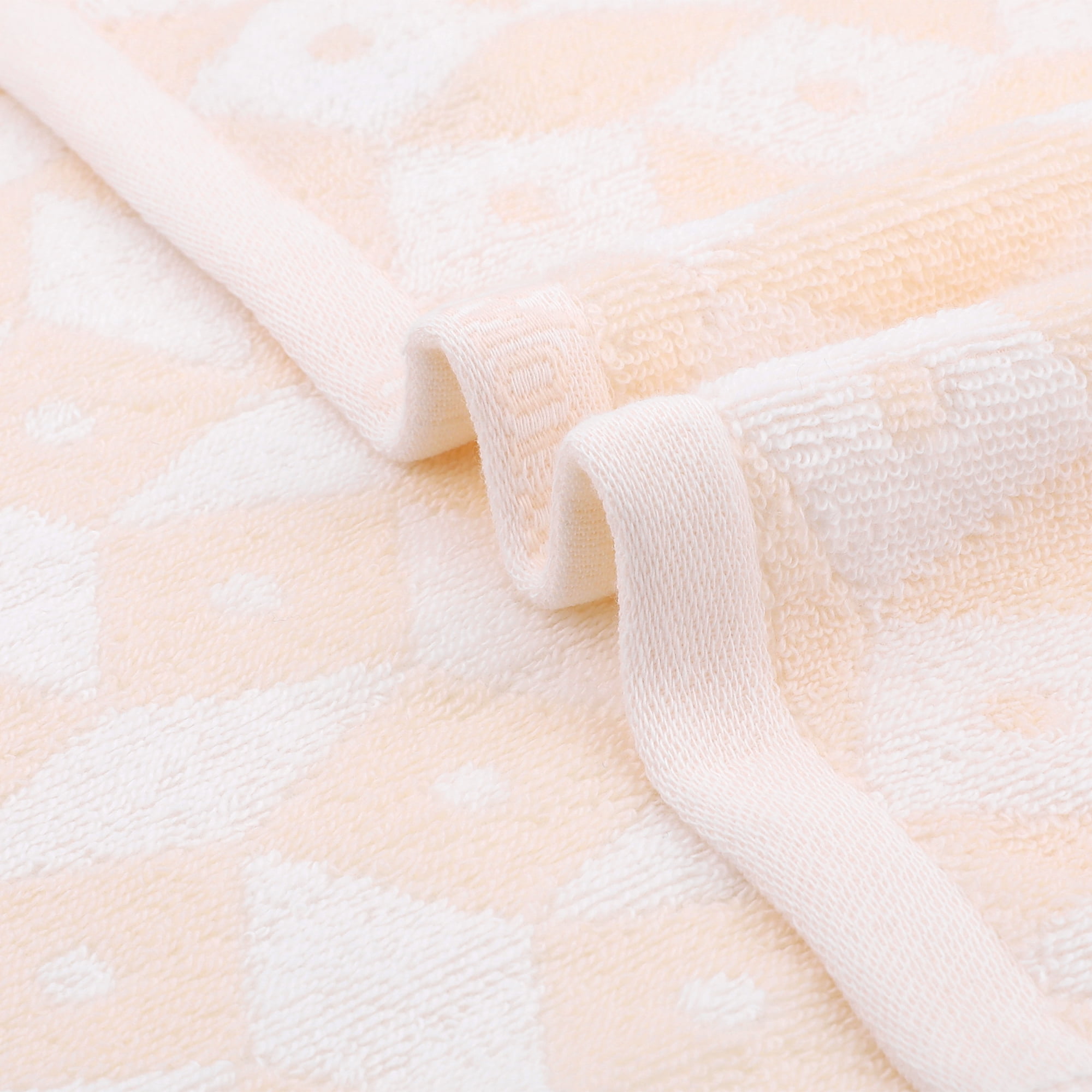 Unique Bargains Geometric Pattern Hand Towels Cotton Kitchen Bathroom Towels Pink 4-Piece