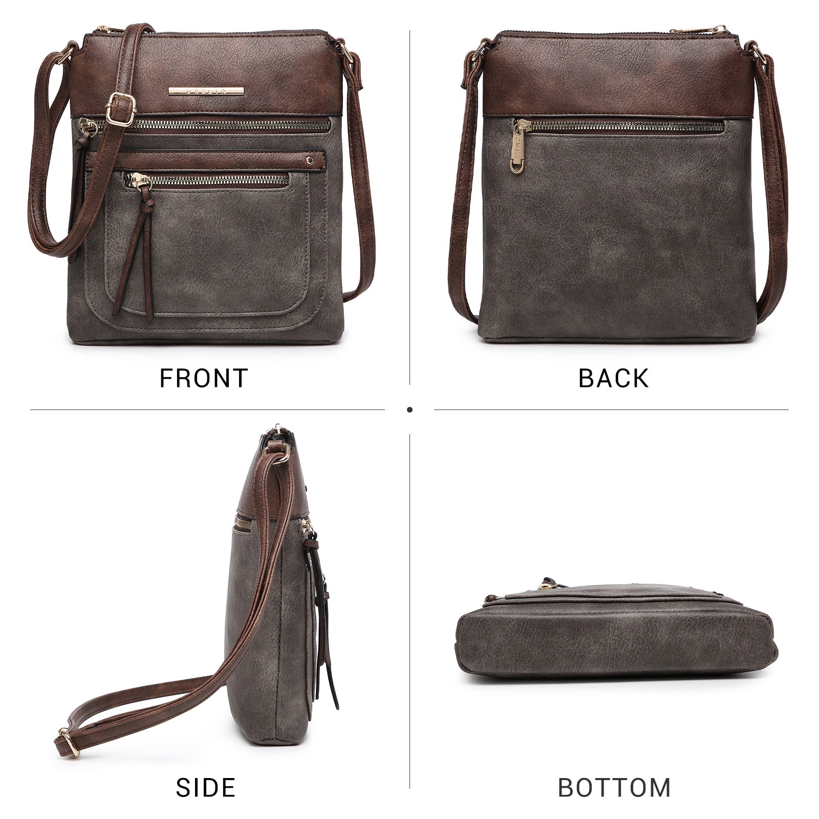 Lightweight Crossbody Bags for Women Shoulder Bag Purse Vegan Leather Soft Travel Handbag with Multi Pockets