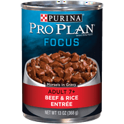 Purina Pro Plan Senior Gravy Wet Dog Food, FOCUS Morsels in Gravy Beef & Rice Entree - 13 oz. Can