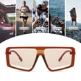 thumbnail image 5 of European and American fashion large frame sunglasses, light leakage design, PC material, Brown, 5 of 5