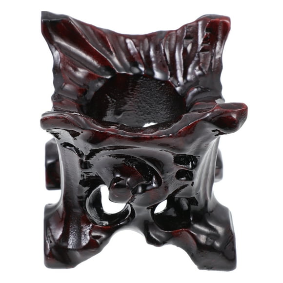 Weiweiguan 1Pc Crystal Ball Wooden Base Decorative Yellow River Stone Base Exquisite Rack (As Shown)