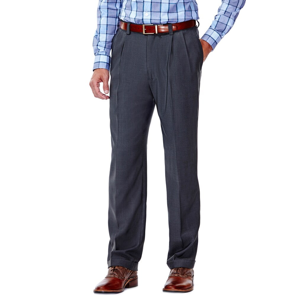 J.M. Haggar Mens J.M. Haggar Premium ClassicFit PleatFront Stretch