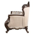 thumbnail image 3 of Cona 39 Inch Accent Chair- Gold Carved Details- Brown- Button Tufted Beige, 3 of 6