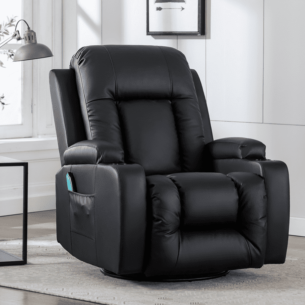 Erommy Massage Recliner Chair With, Leather Reclining Chair With Cup Holders