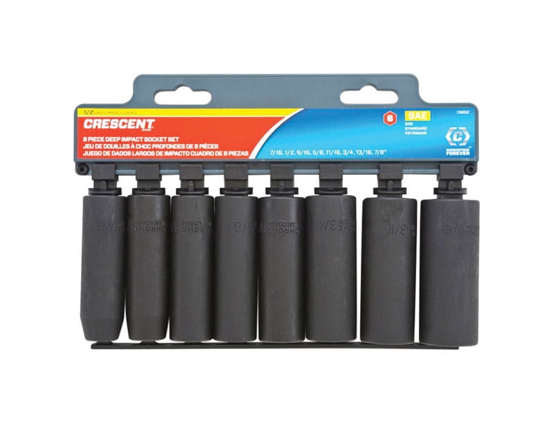 Crescent CSAS6 9 Pc Black 3/8 Drive 6 Point Deep SAE Socket Set Crescent CSAS6 9 Pc Black 3/8 Drive 6 Point Deep SAE Socket Set