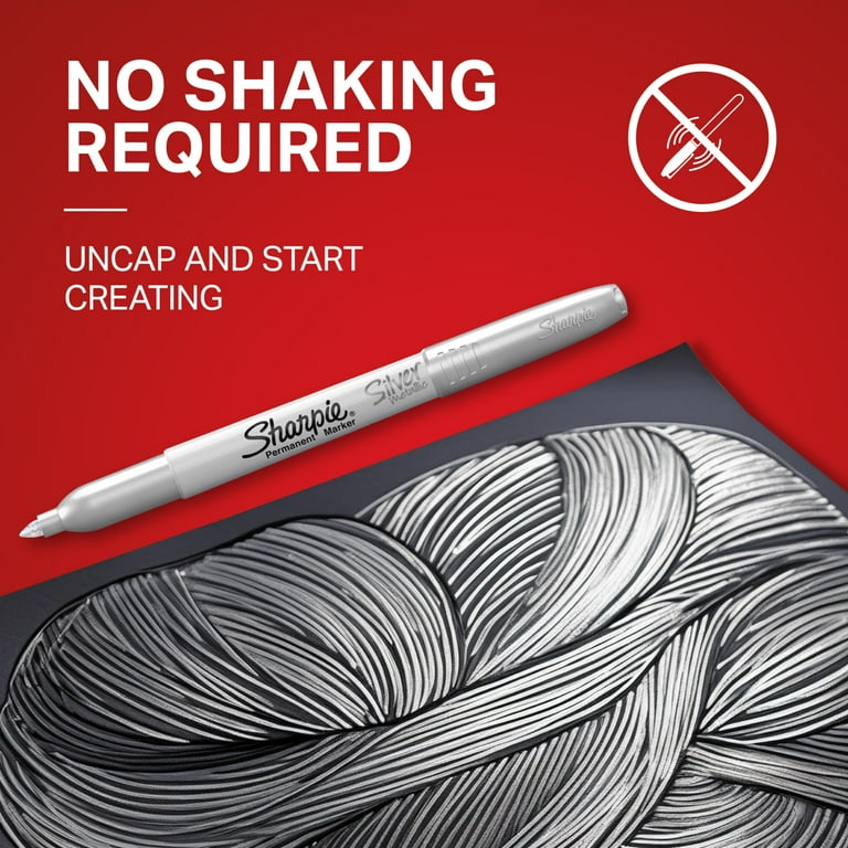 Sharpie Marcatori Permanenti Metallizzati, Punta Fine, Argento - Foto 11