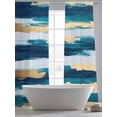 thumbnail image 5 of Abstract Modern Sheer Curtains 108 Inches Long 2 Panels Gold Blue Ripple Light Filtering Semi Sheer Window Curtains Drapes for Bedroom Living Room 52"x108", 5 of 7