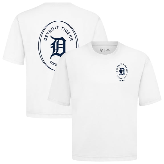 Men's Levelwear White Detroit Tigers Register Oversized Luxe Signature Knit T-Shirt