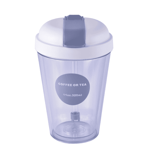 CCOCC Water Bottle,Practical Reusable Water Bottle,Double-Wall Sports Water Bottle,BPA-Free Plastic Water Bottle for Easy Cleaning,Gray