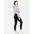 thumbnail image 3 of Lentta Womens Cute Workout Cropped Zip Up Drawstring Hoodie Sweatshirt Jacket (Grey-S), 3 of 5