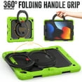 thumbnail image 2 of TECH CIRCLE Rugged Case for Apple (10.2-Inch) iPad Tablet (iPad 9th/8th/7th Gen) - Drop Proof Protective Kickstand Case Portable Handle Sturdy Cover with [Screen Protector], Green+Black, 2 of 8