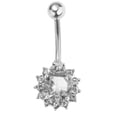 thumbnail image 1 of Botón de cristal de flor para mujer s de Accesorio de joyería para el cuerpo con barra Blanco Sunnimix Anillo del ombligo de la flor del ombligo, 1 of 8