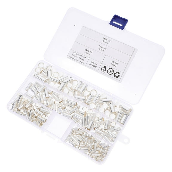 WHAMVOX  240 Pcs Wire End Ferrules for 6awg Amp Terminals Connector Splice Silver
